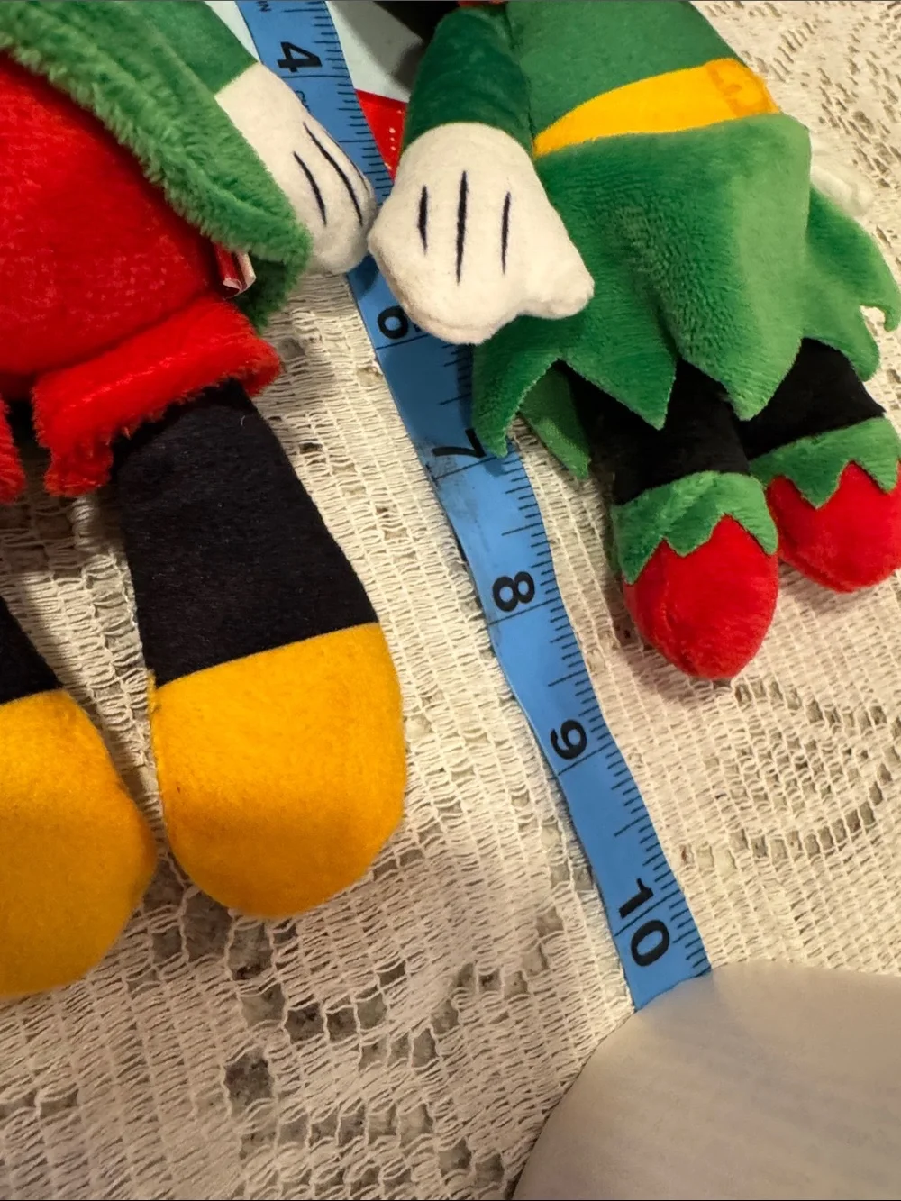 Disney Mickey and Minnie Mouse holiday elf plush dog toys with squeakers NEW